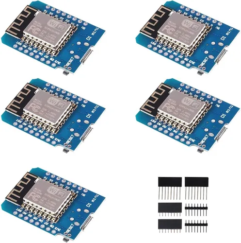 ACEIRMC 5pcs ESP8266 ESP-12 ESP-12F NodeMcu Mini D1 módulo WeMos Lua 4M bytes WLAN WiFi Internet Desarrollo Base en ESP8266 ESP-12F para Arduino,