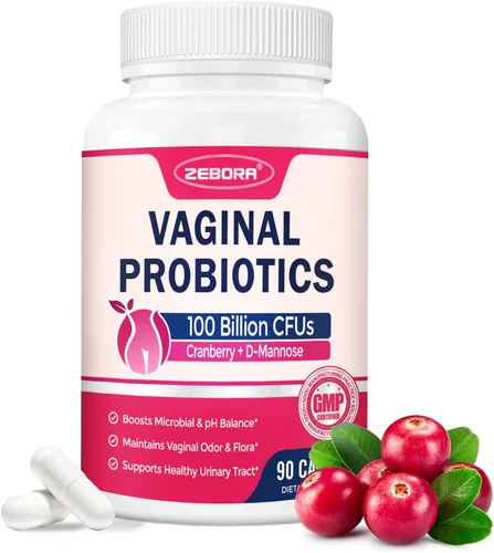 ZEBORA Probióticos vaginales para mujeres Salud pH Balance 100 B CFU con prebióticos y lactobacillus, para infección del tracto urinario por
