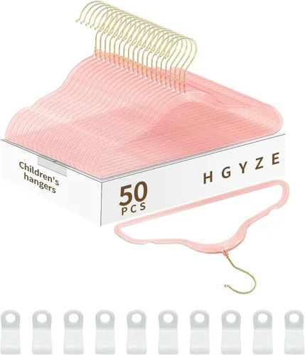 Miniatura 13 de Perchas HGYZE para bebé para armario, colgador antideslizante de 11"-14" ajustable para ropa de bebé para guardería, colgador de plástico para niños