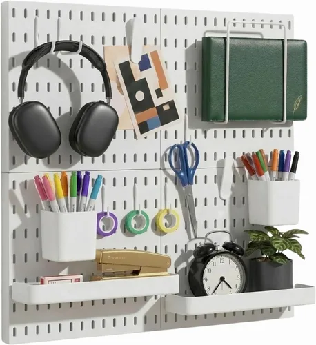 Miniatura 9 de Keepo - Juego de combinación de tableros de clavijas y accesorios modulares para colgar en pared, para organizador de pared, organización de Negro