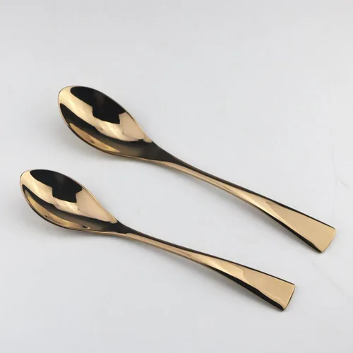 Miniatura 3 de Juego de cubiertos de acero inoxidable pulido de oro rosa, cuchillo de carne, tenedor, tenedor de ensalada, cuchara de postre, 24 piezas, servicio