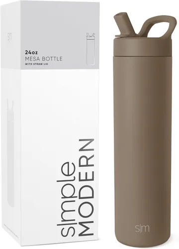 Miniatura 27 de Simple Modern Botella de agua con tapa de pajilla Termo de acero inoxidable aislado Botellas de agua reutilizables para viajes para gimnasio