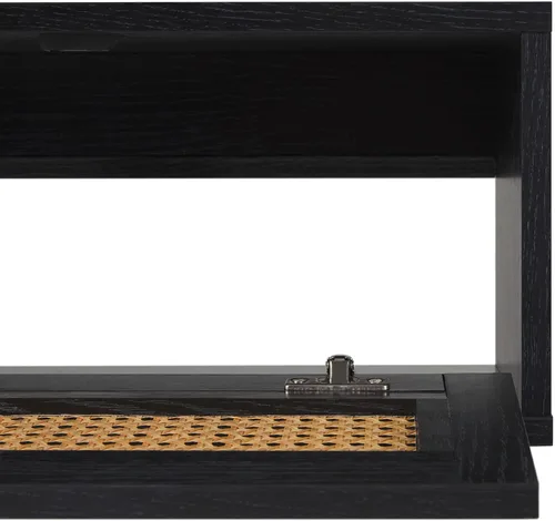 Miniatura 4 de Walker Edison Destin Modern Soporte para TV Flotante de Ratán con Puerta Abatible Montado en Pared para TVs de hasta 65 Pulgadas, 58 Pulgadas, Negro