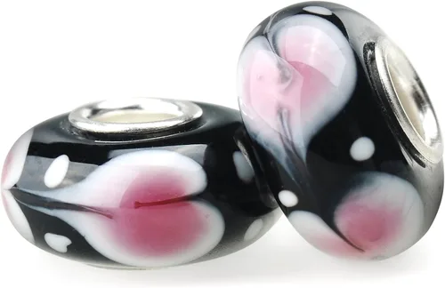 Miniatura 6 de RUBYCA Cuentas de cristal de Murano floral con núcleo de color plateado, ajuste europeo para hacer joyas, 6