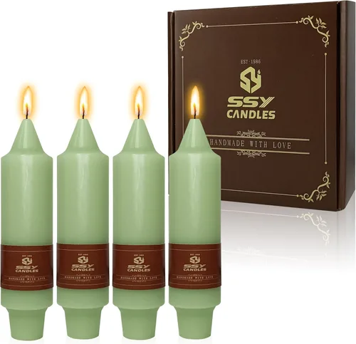 Miniatura 91 de Candelabros cortos de 5 pulgadas con velas cónicas verde oscuro, 4 piezas para cena, hogar, boda, fiesta, decoración