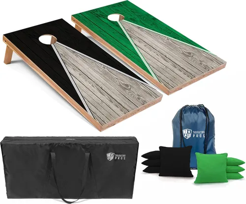 Miniatura 18 de Tailgating Pros Juego de tablero de Cornhole ligero con diseño piramidal con bolsas de frijoles y estuche de transporte, juego de cornhole