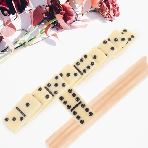 Miniatura 5 de 4 bandejas de dominó de madera y soportes para azulejos de dominó, bases del alfabeto, adornos de bricolaje, accesorios de juego de 7.48 x 0.90 x