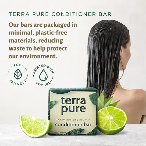 Miniatura 3 de Terra Pure Barra acondicionadora Manteca de cacao enriquecida por 1-Shoppe Sin plástico, sin jabón, vegano, a base de plantas, sostenible
