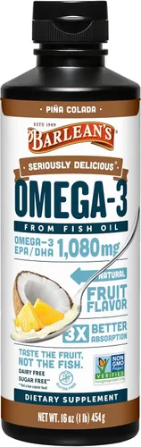 Miniatura 13 de Barlean's Suplemento líquido de aceite de pescado Omega 3 para hombres y mujeres, 1080 mg de ácido graso EPA y DHA, promueve la salud del cerebro
