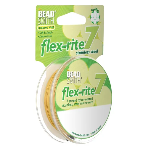 Miniatura 39 de The Beadsmith Flex-Rite - Alambre de acero inoxidable recubierto de nailon de 7 hebras, 0.007 pulgadas de diámetro, transparente, carrete de 30
