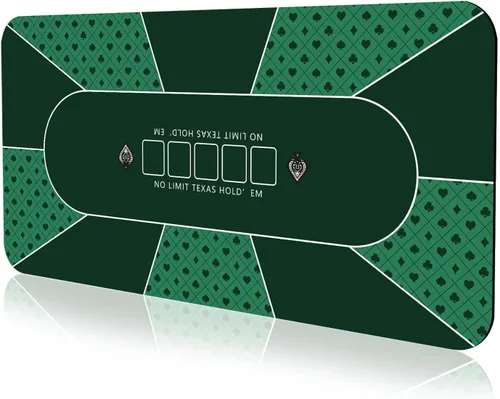 YUZPKRSI Tapete de póquer de 70 x 35 pulgadas, 8 jugadores Texas Hold'em Poker de goma para mesas, diseño de mesa de póquer portátil plegable con 70