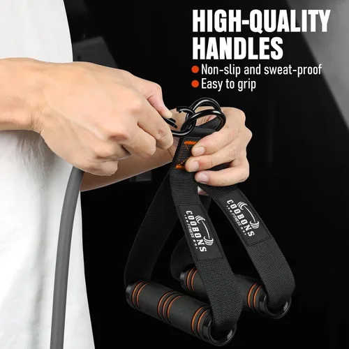 Miniatura 6 de Resistance Bands with Handles, 175lb Exercise Bands for Working Out, Fitness Bands, Workout Bands with Door Anchor and Ankle Straps, Physical