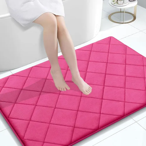 Miniatura 87 de OLANLY Tapete de baño de espuma viscoelástica de 24 x 16 pulgadas, ultra suave y absorbente, lavable a máquina, cómodo tapete de baño para suelo