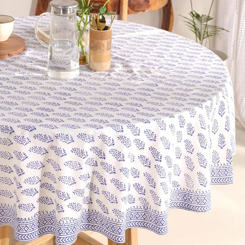 Miniatura 66 de Funda de mesa impresa a mano con diseño exquisito, tela de algodón premium, perfecta para comedor y decoración, mantel de mesa