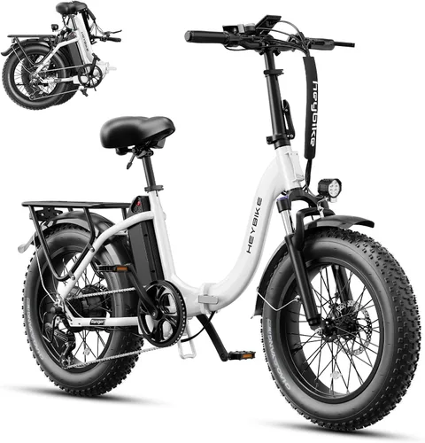Miniatura 25 de Heybike Ranger 2.0 Foldable Electric Bike for Adults, 20"*4 Fat Tire Ebike with 1400W Peak Motor, 28 MPH Max Speed, 600Wh Removable Battery, Up to
