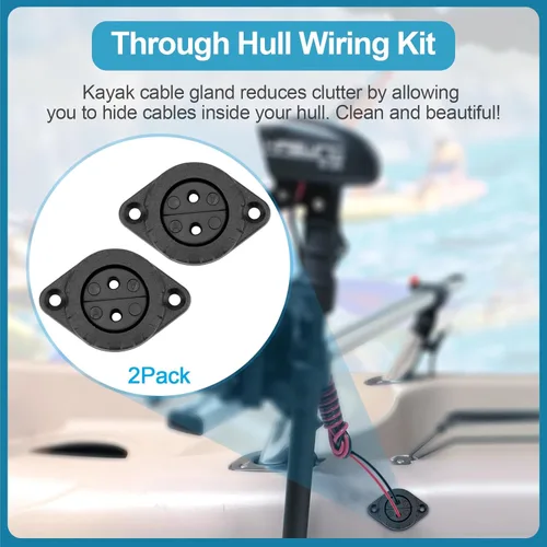Miniatura 2 de ChangTa Kit de cableado a través del casco para kayaks, kits de cableado a través del casco para sistemas silvestres, instalaciones de Hobie