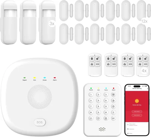 Miniatura 11 de Sistema de seguridad inalámbrico WiFi para el hogar, sistema de alarma inteligente para el hogar y la empresa, teclado ampliable, independiente