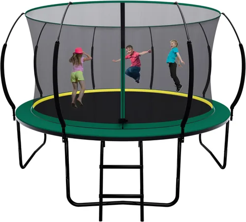 Miniatura 8 de 1400LBS 6FT 8FT 10FT 12FT 14FT Springless Trampolines for Kids and Adults, ASTM Approved Outdoor Trampoline with Enclosure Net, Backyard Trampoline