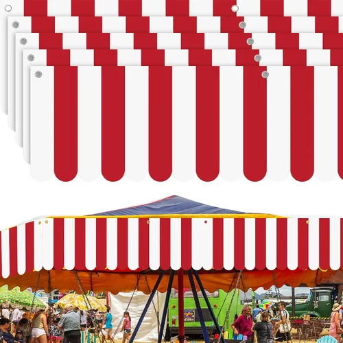 Miniatura 15 de Preboun 3 piezas de decoración de toldo de carnaval, tienda de campaña de circo, decoraciones colgantes de carnaval, pancarta de concesión, toldo