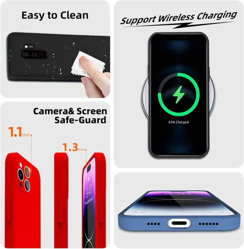 Miniatura 4 de Funda para Samsung Galaxy S22 Ultra, funda de goma de gel de silicona líquida, [protección de cámara] Funda protectora de microfibra suave delgada