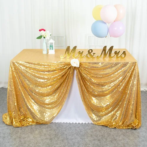 Miniatura 66 de ShiDianYi Mantel de lentejuelas color azul bebé, de 50 x 72 pulgadas, mantel rectangular de lentejuelas para decoración de boda - 200111E