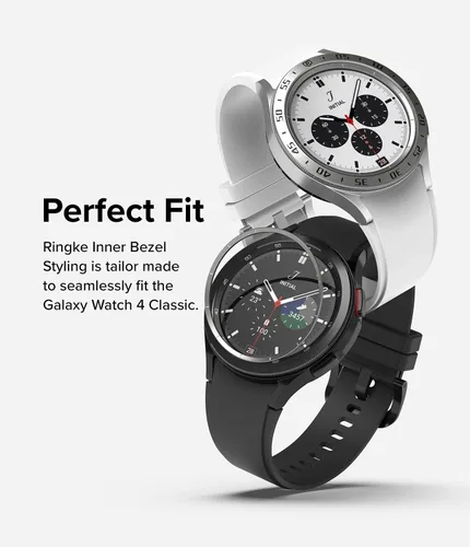 Miniatura 3 de Ringke Estilo de bisel interior compatible con Samsung Galaxy Watch 4 Classic 1.654 pulgadas, acero inoxidable antiarañazos anillo interior bisel