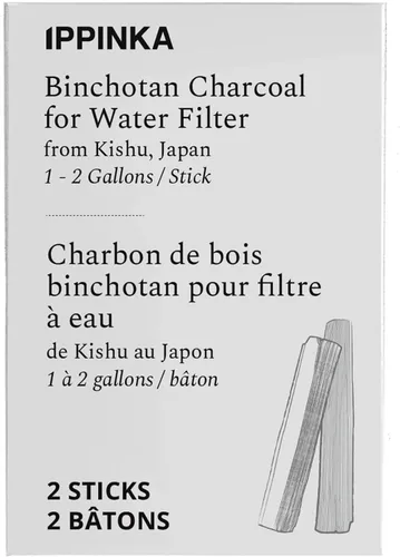 Miniatura 7 de Binchotan Charcoal de Kishu, Japón - Barras purificadoras de agua para agua de gran sabor, 2 varillas, cada barra filtra 1-2 galones de agua