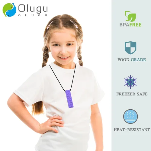 Miniatura 2 de Collares masticables para niños sensoriales, paquete de collares masticables para niños, niñas y adultos con autismo, TDAH, TEP, juguetes Arcoíris