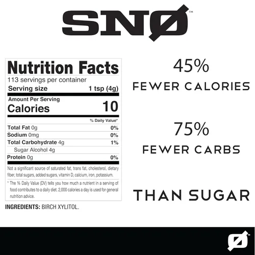 Miniatura 2 de SNO - Edulcorante puro de xilitol de abedul – Bolsa resellable de 1 libra Bajo en calorías, sin OMG, sin gluten, vegano, kosher Paleo, diabético