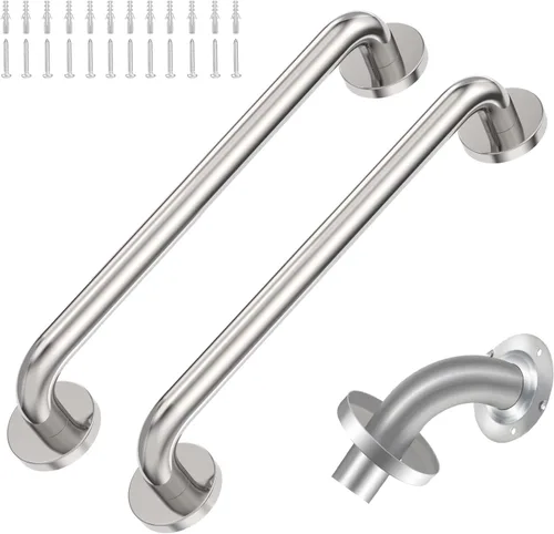 Miniatura 10 de Barras de agarre para discapacitados de 24 pulgadas, paquete de 2 barras de agarre de acero inoxidable para bañeras y duchas, barras de seguridad