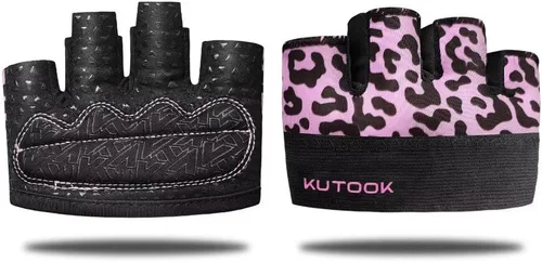 Miniatura 10 de KUTOOK Guantes de entrenamiento para levantamiento de pesas para hombres/mujeres, guantes de gimnasio con relleno XRD de 0.118 in, guantes parciales