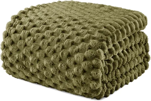 Miniatura 34 de Exclusivo Mezcla - Manta de vellón extragrande, 50 x 70 pulgadas, elegante, tela jacquard suave, mullida, acogedora y ligera, para invierno