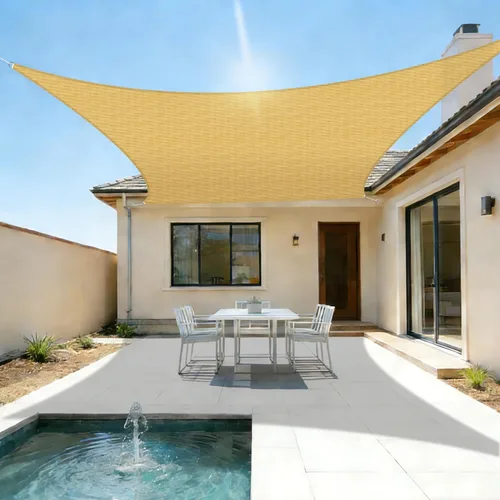 SunnyRoyal Toldo tipo vela rectangular de 20 x 20 pies para dar sombra a patio, exterior, toldo de tela para jardín al aire libre (arena