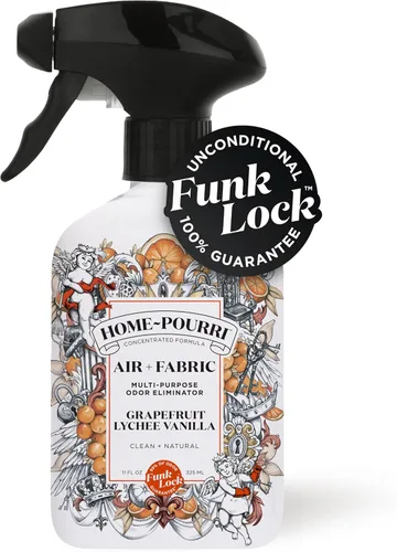 Miniatura 2 de Poo-Pourri Home-Pourri Air + Tela Multiusos - Espray refrescante de olor, Pomelo Lichi Vainilla, 11 onzas líquidas - Vainilla y Pomelo Lichi