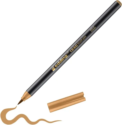 Miniatura 22 de edding 1340 pincel - azul - 1 bolígrafo - punta de pincel flexible - rotulador para pintar, escribir y dibujar - diarios de viñetas, letras a mano