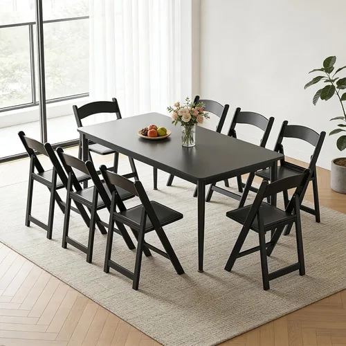 Miniatura 2 de Paquete de 4 sillas plegables de resina, sillas plegables de capacidad de peso de 650 libras con asientos acolchados, silla plegable ligera