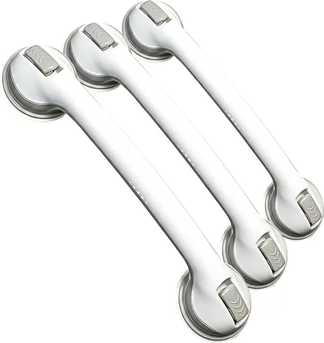 Miniatura 15 de Mangos para baño y ducha de Changing Lifestyles con agarre seguro de 17 pulgadas, 16.5, Blanco Blanco/Gris