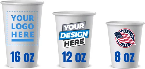 Miniatura 8 de Tazas de café personalizadas de papel desechable (12 onzas, paquete de 100)