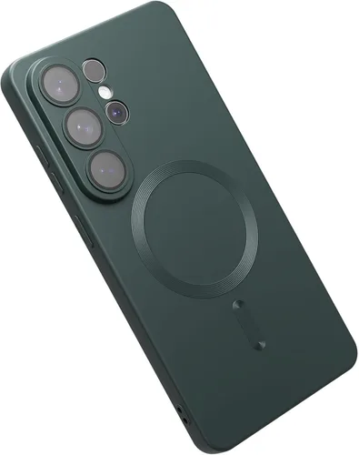 Miniatura 60 de Funda magnética para Samsung Galaxy S22 Ultra, silicona suave, delgada, antiarañazos, con protección de cámara, compatible con MagSafe, color negro
