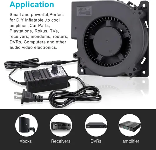 Miniatura 5 de Wathai - Ventilador centrífugo de soplado de 120 mm x 32 mm, ventilador con alimentación de 110 V 220 V CA, controlador de velocidad de 4 V a 12 V