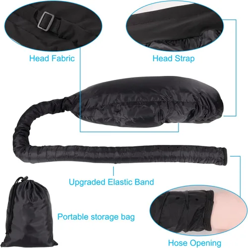 Miniatura 3 de Gorro de secador de pelo grande con capucha mejorada con tubo largo para un secado rápido, se adapta a todos los tamaños de cabeza y peinado