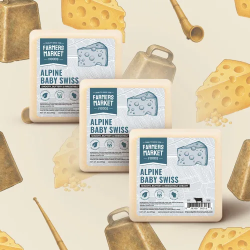Miniatura 3 de Farmers Market Alpine Baby - Juego de regalo de queso suizo para bebé, paquete de 3 bloques de queso Wisconsin, sin gluten, apto para dieta