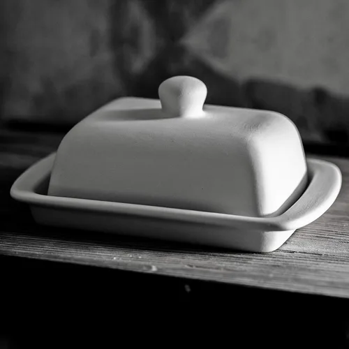 Miniatura 7 de City to Cottage Mantequillera grande con tapa para encimera, mantequillera de cerámica, recipiente de mantequilla con asa, bandeja para mantequilla