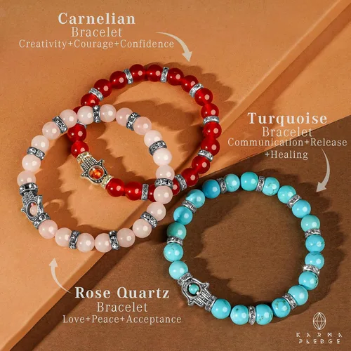 Miniatura 30 de Pulseras de cristal para mujeres y hombres, regalos de cumpleaños, hechas a mano de 0.236 in con cuentas de piedra para equilibrio de chakras