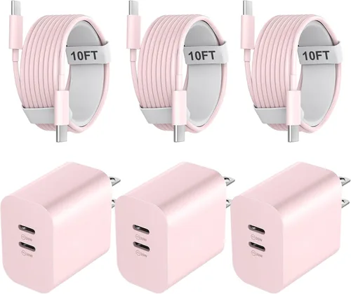 Miniatura 9 de Cargador USB C para iPhone 17/16/15 Pro Max Cargador Carga Rápida 10FT, Bloque de Carga C de 20W con Cable USB C a C Compatible para iPhone 17 16 15