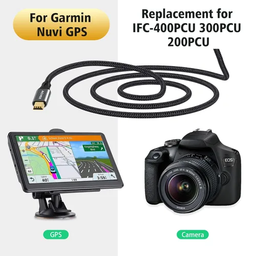 Miniatura 5 de AGVEE Paquete de 2 cables mini USB de 10 pies, cable de carga trenzado duradero USB-A a Mini-B para TI-84, Garmin GPS, Go-Pro Hero 4 3 2 HD