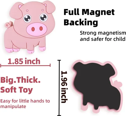 Miniatura 4 de SUPINEEDO Imanes de refrigerador para niños, lindos imanes de refrigerador de animales de granja para niños pequeños de 1-3 años, imanes
