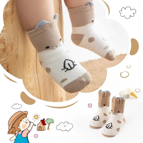 Miniatura 3 de Fanairy Toddler Animal Non Skid Crew Socks with Grips Baby Infant Boy Girl Non Slip Cotton Socks 6 Pairs