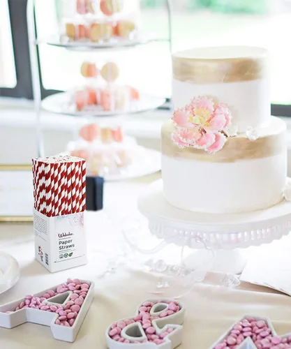 Miniatura 8 de Webake Pajitas de papel biodegradables a granel 200 pajitas de beber a rayas rojas, gran alternativa a pajitas desechables a pajitas de plástico