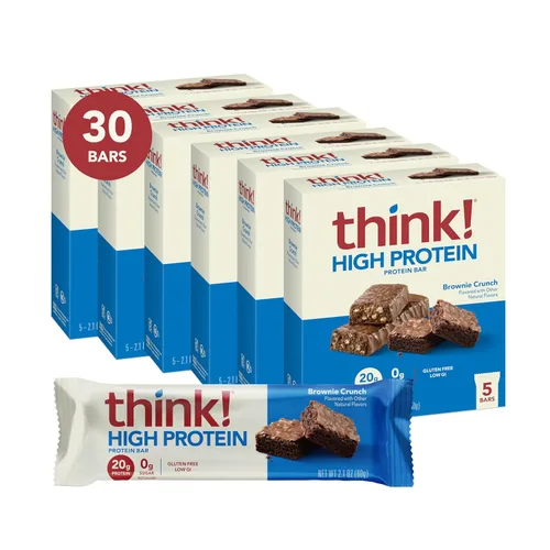 Miniatura 9 de Think! Barras de proteína, sin gluten, barra energética sin azúcar con aislado de proteína de suero, Creamy Peanut Butter, barras nutricionales, sin